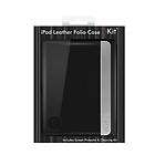 iKit iPad Genuine Leather Folio Case Black w/Extra