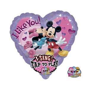 Mickey and Minnie I Like You Sing A Tune 29 Foil Balloon Valentine