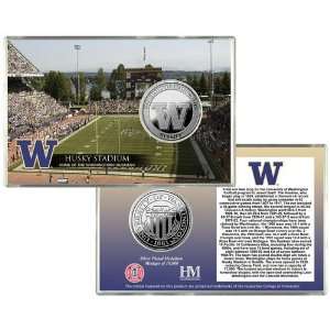  Washington Huskies Husky Stadium Silver Coin Card Sports 