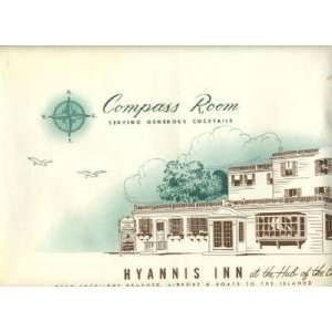  Compass Room Hyannis Inn Placemat 1961 MA 