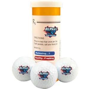  DePaul Blue Demons Rx Three Pack Golf Balls Sports 