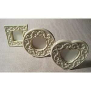  Lenox Fine China, Set of 3 Miniature Frames, Heart, Square 