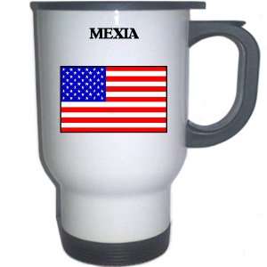  US Flag   Mexia, Texas (TX) White Stainless Steel Mug 