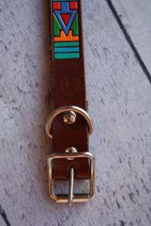   LEATHER BELT S Hand Painted Tooled Mexico Arrow Indian Navajo  