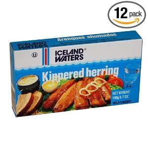 ICELAND WATERS Kippered Herring Fillets, 6.7 Ounce Cans (Pack of 12 