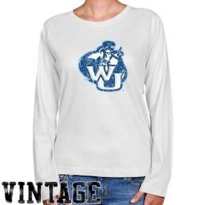 NCAA Washburn Ichabods Ladies White Distressed Logo Vintage Long 