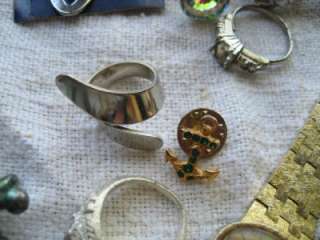 Vtg Junk Drawer Lot  Keys Lock Marbles Silver Plated Knives Ring 