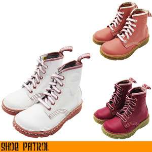 Dr Martens Infants Junior Pink White Girls Winter Boots Shoe (sizes 
