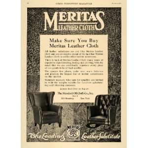  1918 Ad Standard Oil Cloth Co. Meritas Leather Chairs 
