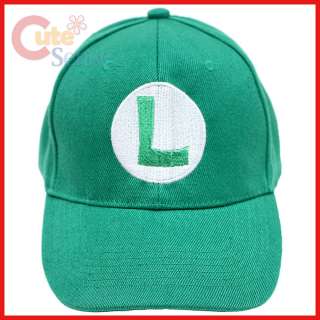 Super Mario Luigi Baseball Cap / Adjustable Hat  Cotton Canvas (Kids 