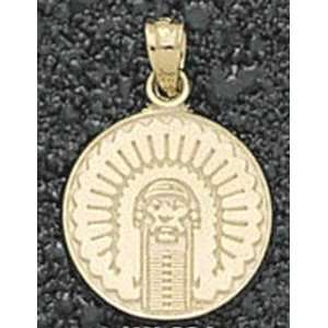   Illini Solid 14K Gold Chief Illiniwek 5/8 Pendant