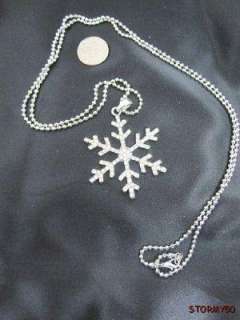 Large Rhinestone Snowflake Pendant Necklace Gorgeous  