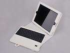 WHITE iPad3 Leather Case Removable Bluetooth Wireless Keyboard  New 