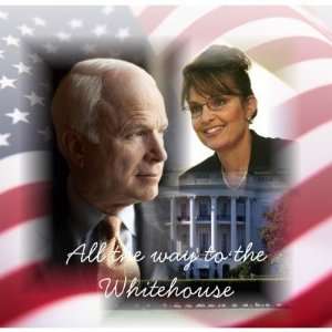  All the Way to the Whitehouse   McCain Palin 08 Button 