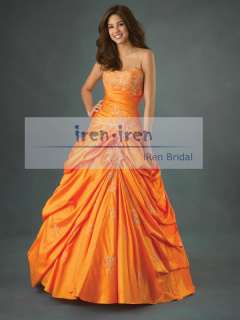 Orange Evening Prom Dress Party Formal Gown Wedding Dress & A line 