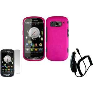 Hot Pink Hard Case Cover+LCD Screen Protector+Car Charger 