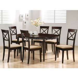  Coaster Furniture Mix and Match Oval Dining Room Set with Cross 
