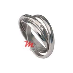  Infinity Intertwined Jeweled Triple Band Steel Ring 5 