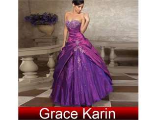 Sweetheart Luxury wedding dress Quinceanera Shinning Purple Evening 