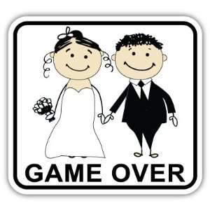  Game Over Marriage Divorce Funny Car Bumper Sticker Decal 