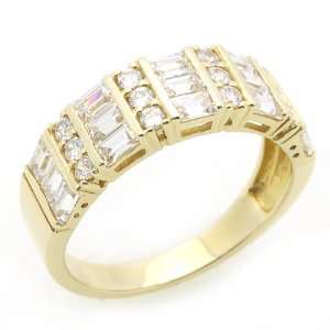 14K Engagement Ring 3ctw CZ Cubic Zirconia Womens Wedding Band Yellow 