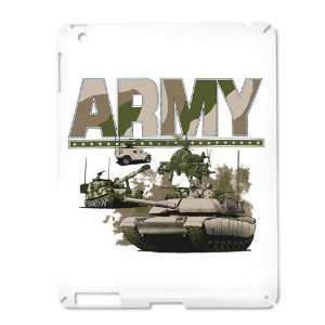 iPad 2 Case White of US Army with Hummer Helicopter Soldiers and Tanks