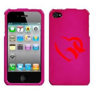 APPLE IPHONE 4 4G RED HURLEY HEART ON A PINK HARD CASE 