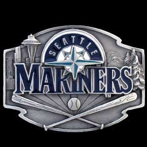  Mariners Pewter Belt Buckle   MLB Baseball Fan Shop Sports Team 