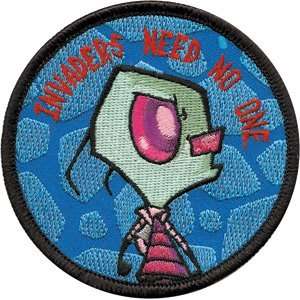 Invaer Zim Invaders Need No One Embroidered Iron on Patch 