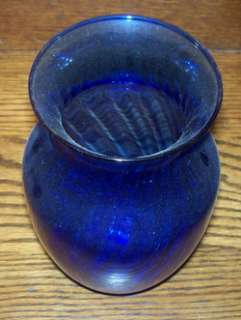 WEST VIRGINIA GLASS LOUIE GLASS COBALT BLUE VASE  