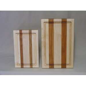 Maple Cherry Cutting Board Set with Groove  Kitchen 