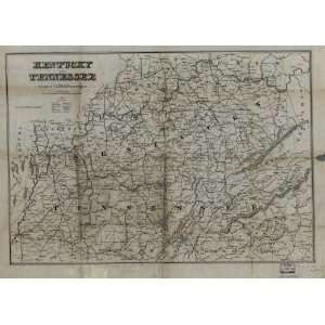  Civil War Map Kentucky and Tennessee / O. Lederle Lith 
