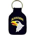 US ARMY 101ST AIRBORNE SCREAMING EAGLES EMBROIDERED KEY CHAIN KEY RING