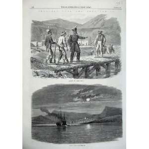   Indies 1865 Ship Night Jacmel Hayti Mountains Army