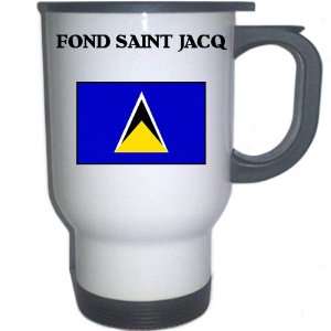  Saint Lucia   FOND SAINT JACQ White Stainless Steel Mug 