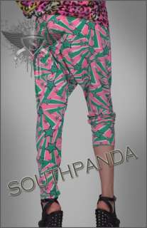 SL290 Colorful Funny Punk Goth Low Crotch Harem Pants  