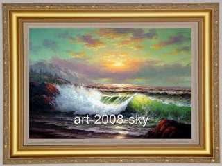 Original OIL PAINTING ART  Landscape seascape ON CANVAS 24x36