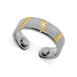  Two Tone Polished Magnetic Band Fits Ring Size 7 & up 
