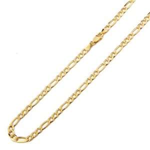 14K Yellow Gold 4.2mm Gentle 3+1 Figaro High Polish Finished Chain 