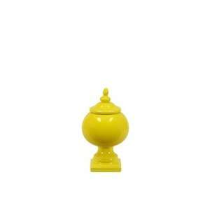  13 Yellow Ceramic Jar with Lid