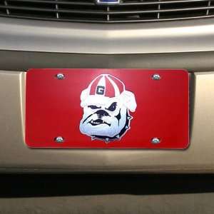  NCAA Georgia Bulldogs Red Mirrored License Plate Sports 