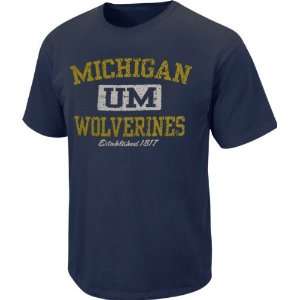 Michigan Wolverines Established Pigment Dye T Shirt  