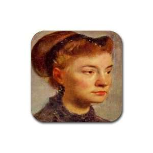  Portrait of a Young Lady By Edgar Degas Square Coasters 