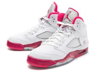  Air Jordan 5 V Retro GS White/Fire Legacy Red Pink 440892 101 Girl 