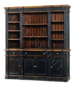 Casual Distressed Grand Library Wall Unit Bookcase  