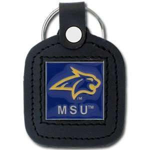  Montana State Bobcats Leather Square Key Ring   NCAA 
