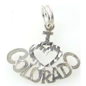  I Love Colorado charm in sterling silver Jewelry