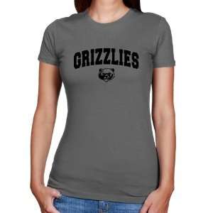   Montana Grizzlies Ladies Charcoal Logo Arch T shirt