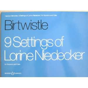  9 Settings of Lorine Niedecker for Soprano and Cello 