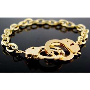  Handcuff Bracelets Gold Case Pack 3 